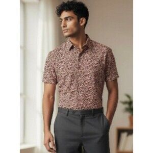 NWT Mizzen Main Halyard Performance Shirt Mens M Art Deco AOP Button Up Stretch